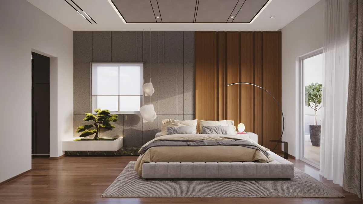 Master bedroom interior at Hallmark Altus