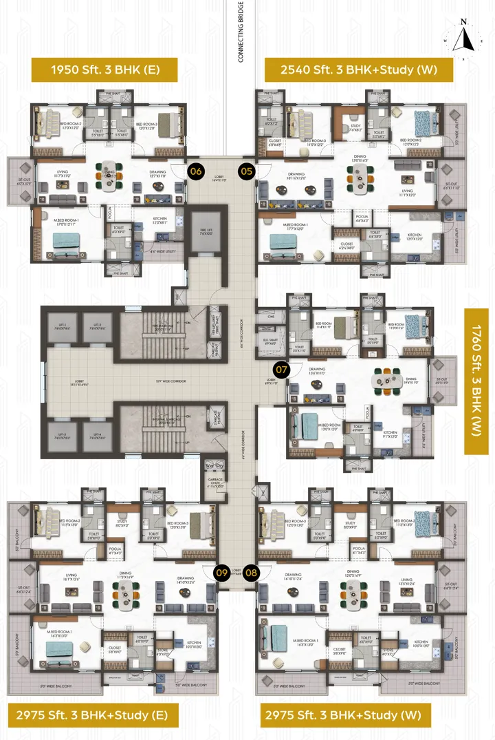 Block B right cluster floor plan for Hallmark Altus