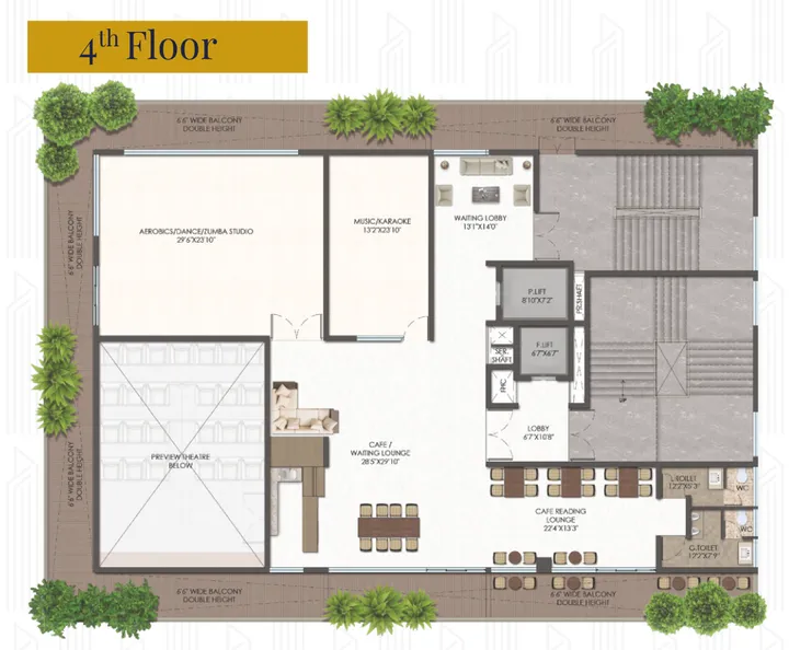 Fourth floor plan of the Hallmark Altus clubhouse