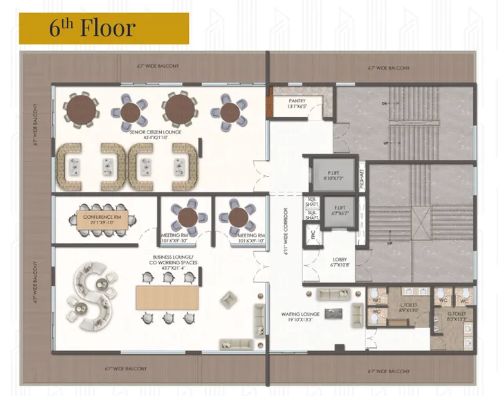Sixth floor work and lounge plan for Hallmark Altus