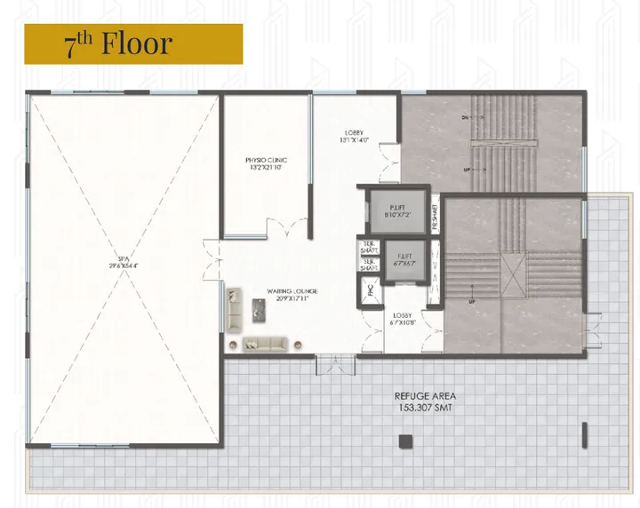 Seventh floor spa plan for Hallmark Altus