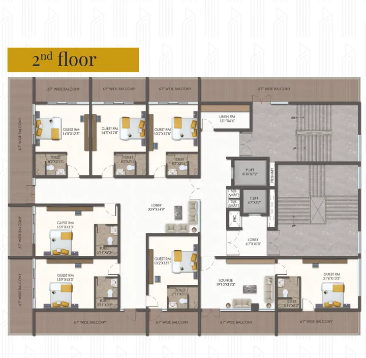 Second floor guest suite plan for Hallmark Altus