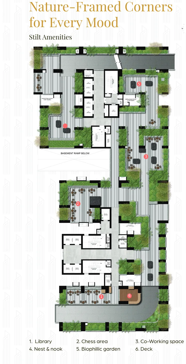 Stilt-level amenity plan for Hallmark Altus
