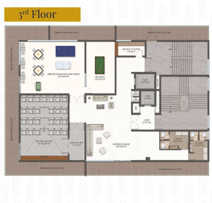 Third floor plan of the Hallmark Altus clubhouse